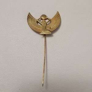 Vintage MIRIAM HASKELL Signed Egyptian Revival Isis Gold Tone Stick Pin